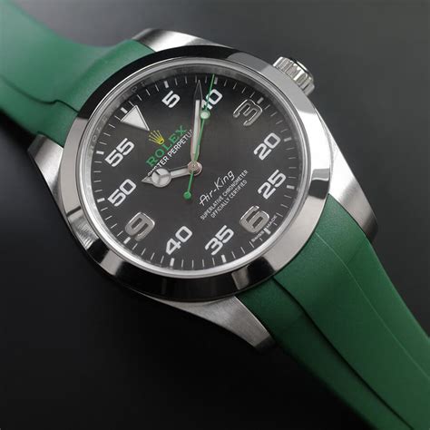 rolex green leather strap price|rolex rubber strap for sale.